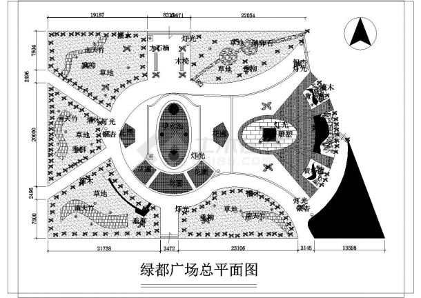 某公園廣場(chǎng)CAD景觀綠化平面設(shè)計(jì)圖與動(dòng)畫制作解析